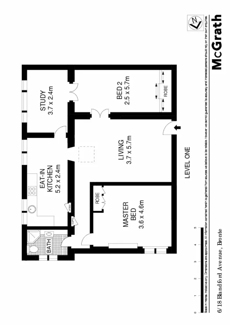 Floorplan of Homely apartment listing, 6/18 Blandford Avenue, Bronte NSW 2024