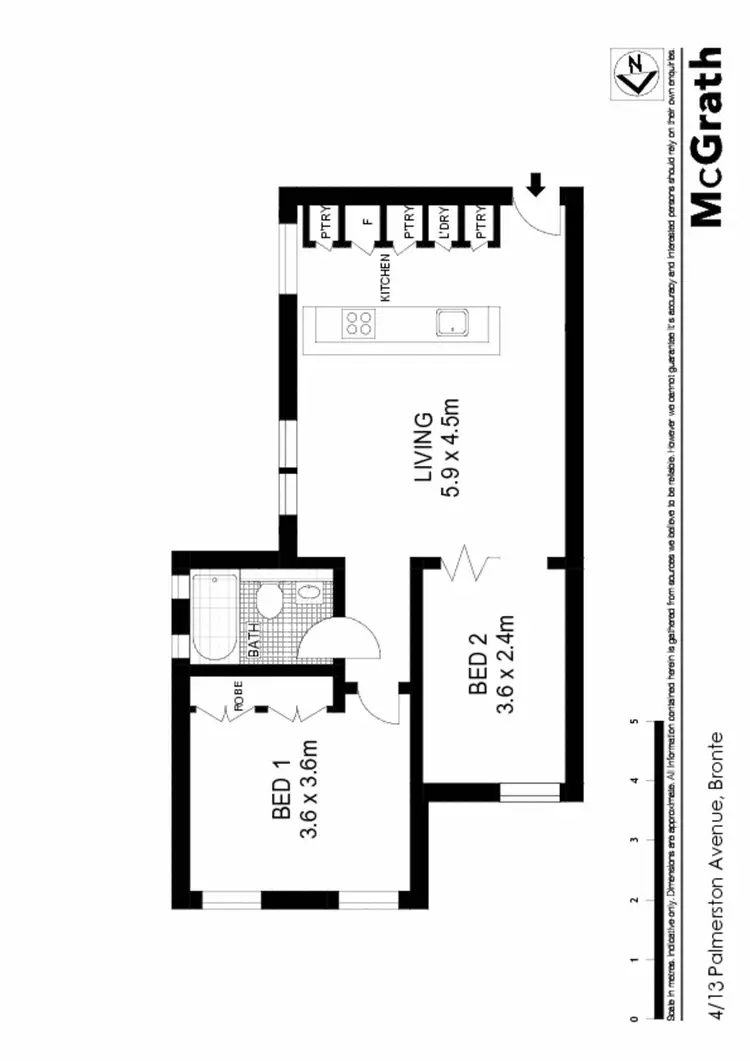 Floorplan of Homely apartment listing, 4/13 Palmerston Avenue, Bronte NSW 2024
