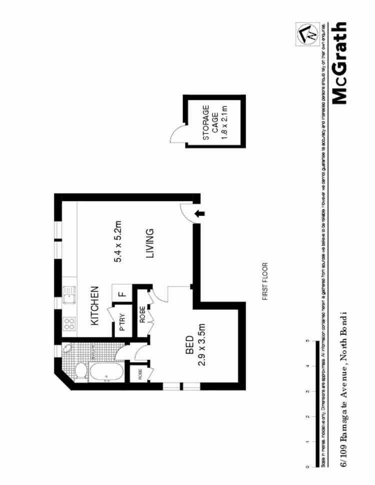 Floorplan of Homely apartment listing, 6/109 Ramsgate Avenue, Bondi Beach NSW 2026