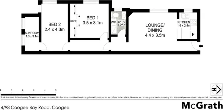 Floorplan of Homely apartment listing, 4/98 Coogee Bay Road, Coogee NSW 2034