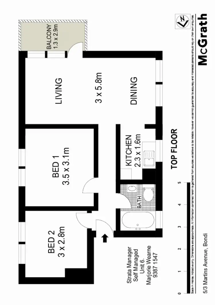 Floorplan of Homely apartment listing, 5/3 Martins Avenue, Bondi NSW 2026