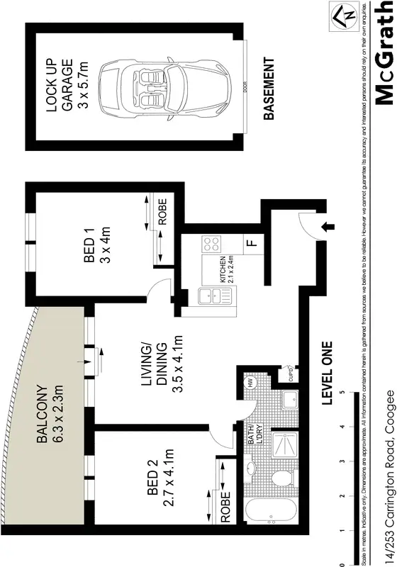 Floorplan of Homely apartment listing, 14/253 Carrington Road, Coogee NSW 2034