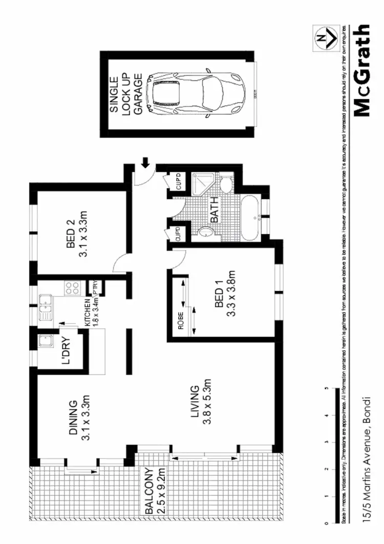 Floorplan of Homely apartment listing, 15/5 Martins Avenue, Bondi NSW 2026