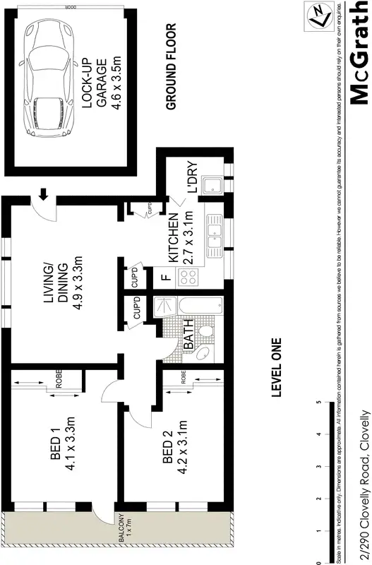 Floorplan of Homely apartment listing, 2/290 Clovelly Road, Clovelly NSW 2031