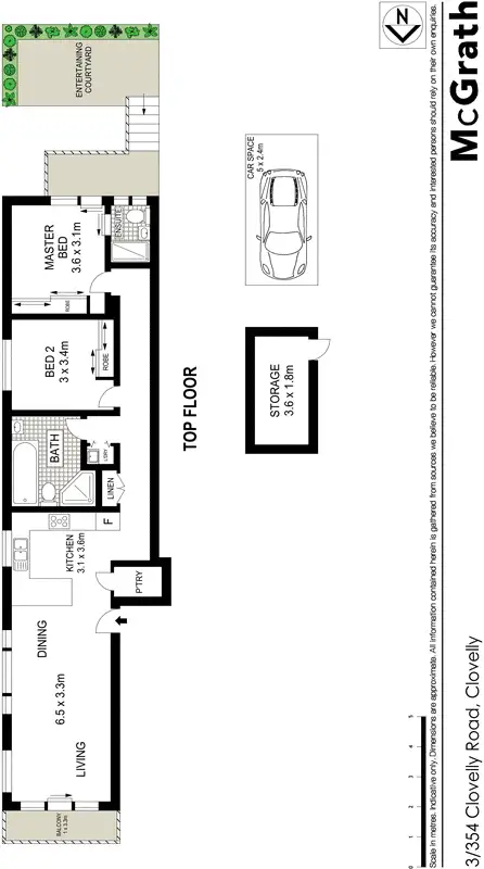 Floorplan of Homely apartment listing, 3/354 Clovelly Road, Clovelly NSW 2031