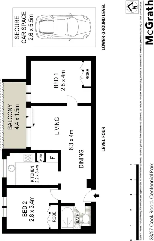 Floorplan of Homely apartment listing, 28/57 Cook Road, Centennial Park NSW 2021