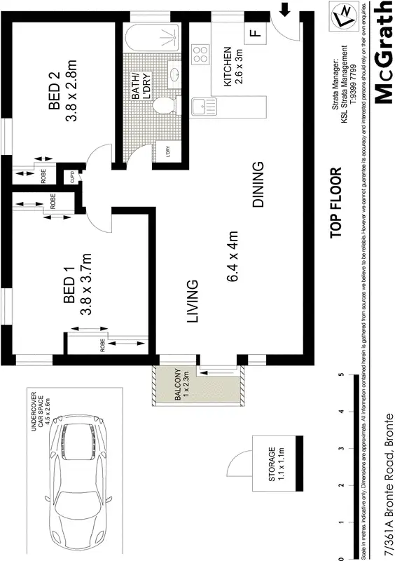 Floorplan of Homely apartment listing, 7/361A Bronte Road, Bronte NSW 2024
