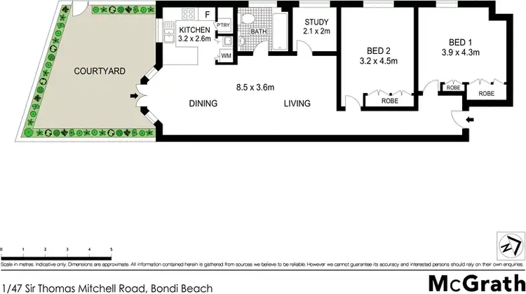 Floorplan of Homely apartment listing, 1/47 Sir Thomas Mitchell Road, Bondi Beach NSW 2026