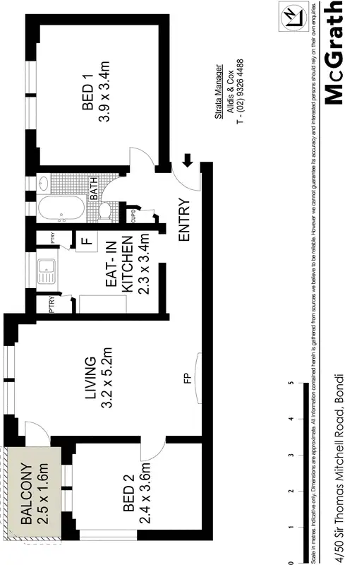 Floorplan of Homely apartment listing, 4/50 Sir Thomas Mitchell Road, Bondi Beach NSW 2026