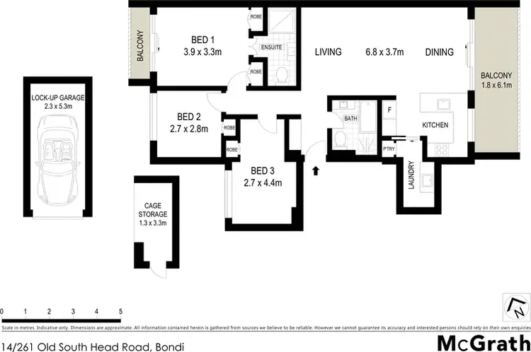 Floorplan of Homely apartment listing, 14/261 Old South Head Road, Bondi NSW 2026
