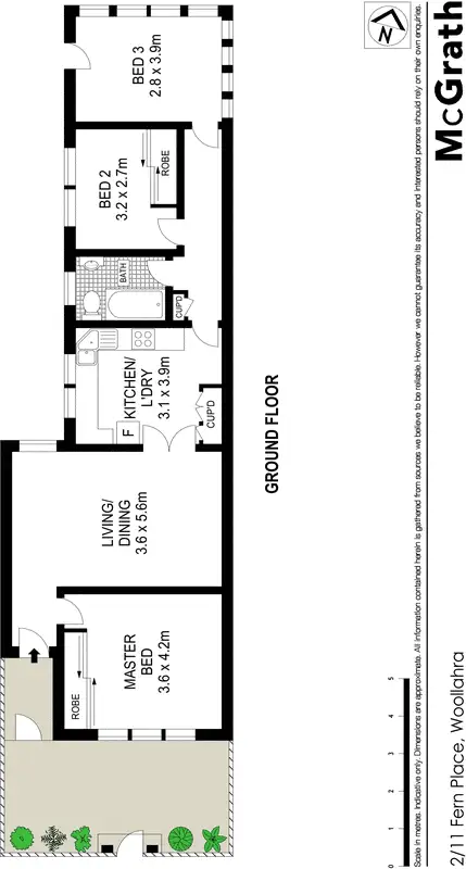 Floorplan of Homely apartment listing, 2/11 Fern Place, Woollahra NSW 2025