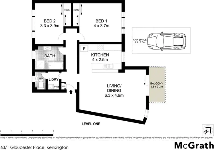 Floorplan of Homely apartment listing, 63/1 Gloucester Place, Kensington NSW 2033