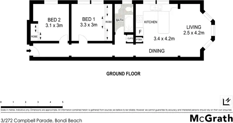 Floorplan of Homely apartment listing, 3/272 Campbell Parade, Bondi Beach NSW 2026