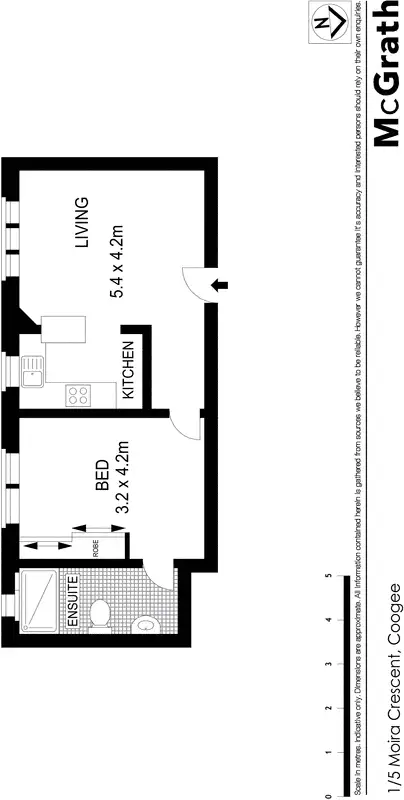 Floorplan of Homely apartment listing, 1/5 Moira Crescent, Coogee NSW 2034