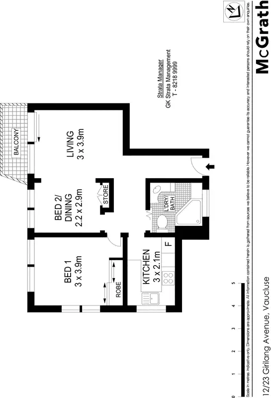 Floorplan of Homely apartment listing, 12/23 Girilang Avenue, Vaucluse NSW 2030