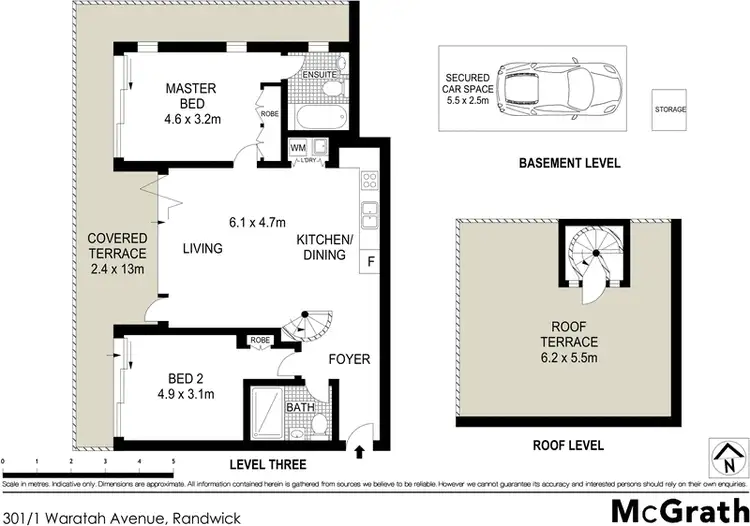 Floorplan of Homely apartment listing, 301/1 Waratah Avenue, Randwick NSW 2031