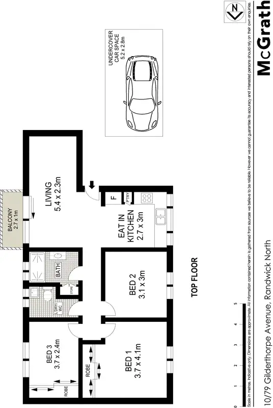 Floorplan of Homely apartment listing, 10/79 Gilderthorpe Avenue, Randwick NSW 2031