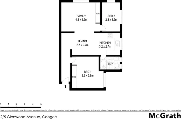 Floorplan of Homely apartment listing, 2/5 Glenwood Avenue, Coogee NSW 2034
