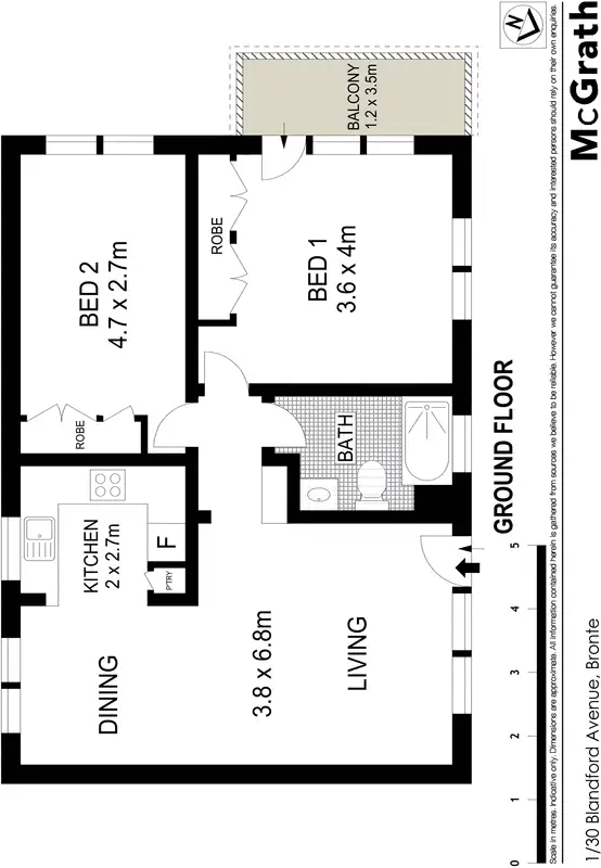 Floorplan of Homely apartment listing, 1/30 Blandford Avenue, Bronte NSW 2024