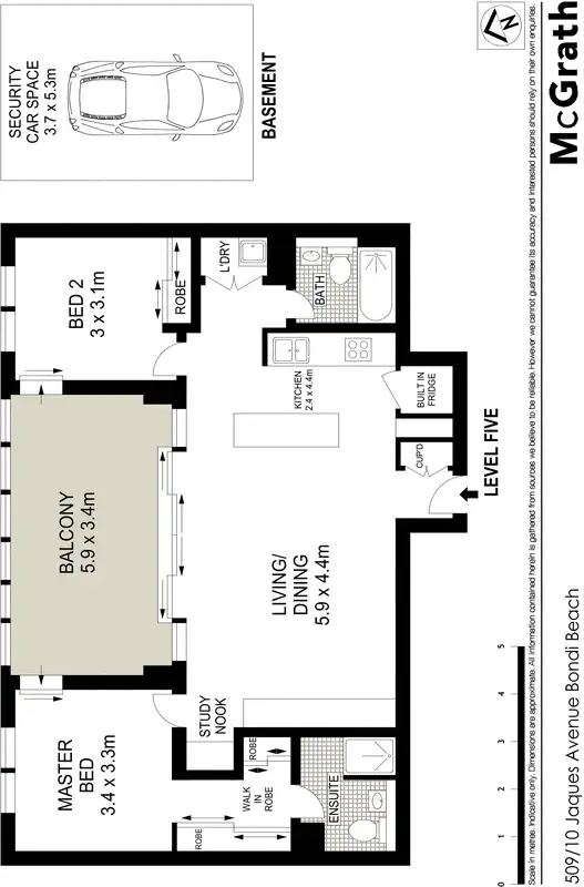 Floorplan of Homely apartment listing, 509/10 Jaques Avenue, Bondi Beach NSW 2026