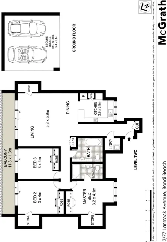 Floorplan of Homely apartment listing, 3/77 Lamrock Avenue, Bondi Beach NSW 2026