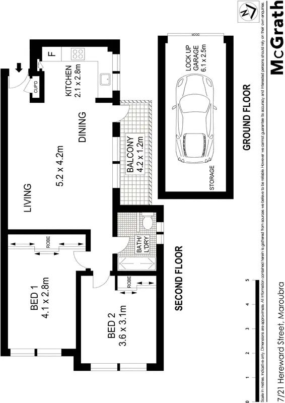 Floorplan of Homely apartment listing, 7/21 Hereward Street, Maroubra NSW 2035