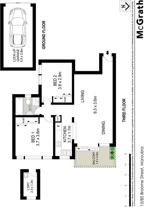Floorplan of Homely apartment listing, 15/85 Broome Street, Maroubra NSW 2035