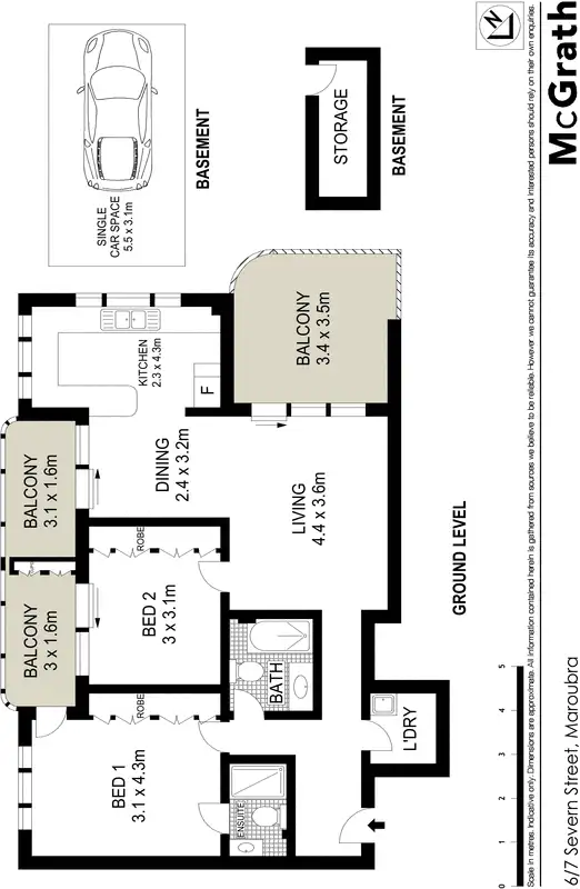 Floorplan of Homely apartment listing, 6/7 Severn Street, Maroubra NSW 2035