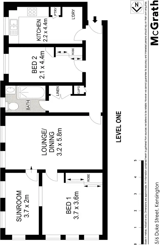 Floorplan of Homely apartment listing, 5/6 Duke Street, Kensington NSW 2033