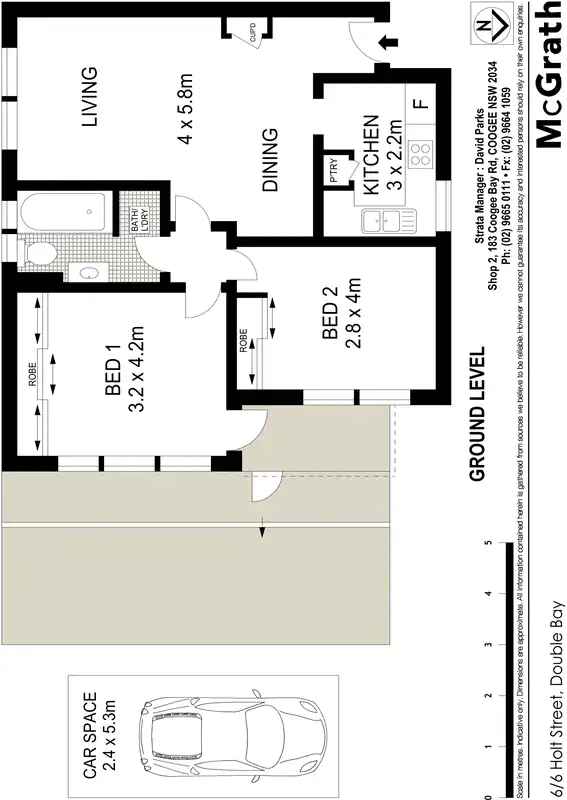Floorplan of Homely apartment listing, 6/6 Holt Street, Double Bay NSW 2028