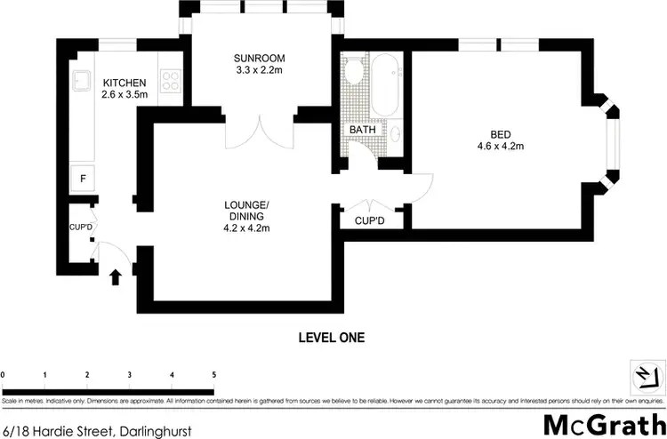 Floorplan of Homely apartment listing, 6/18 Hardie Street, Darlinghurst NSW 2010