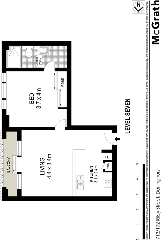 Floorplan of Homely apartment listing, 713/172 Riley Street, Darlinghurst NSW 2010