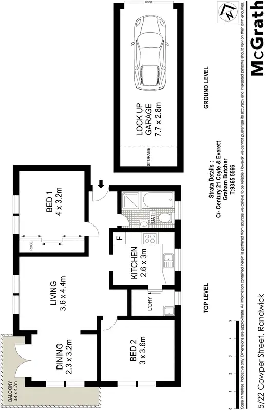 Floorplan of Homely apartment listing, 5/22 Cowper Street, Randwick NSW 2031