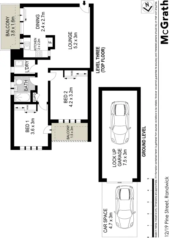 Floorplan of Homely apartment listing, 12/19 Pine Street, Randwick NSW 2031