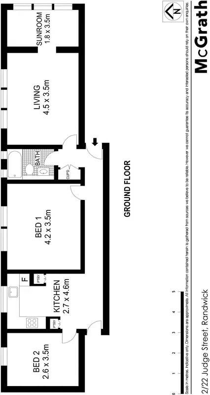 Floorplan of Homely apartment listing, 2/22 Judge Street, Randwick NSW 2031