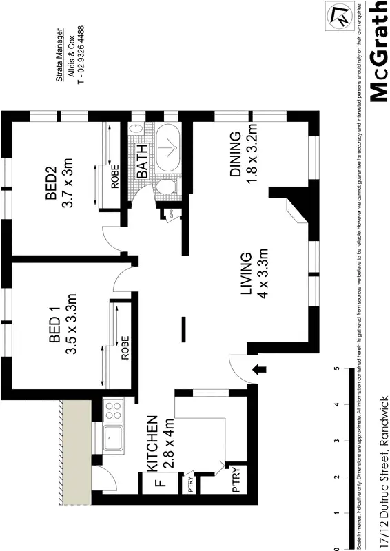 Floorplan of Homely apartment listing, 17/12 Dutruc Street, Randwick NSW 2031