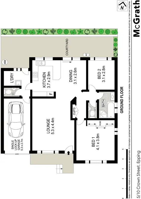 Floorplan of Homely townhouse listing, 5/10 Crown Street, Epping NSW 2121
