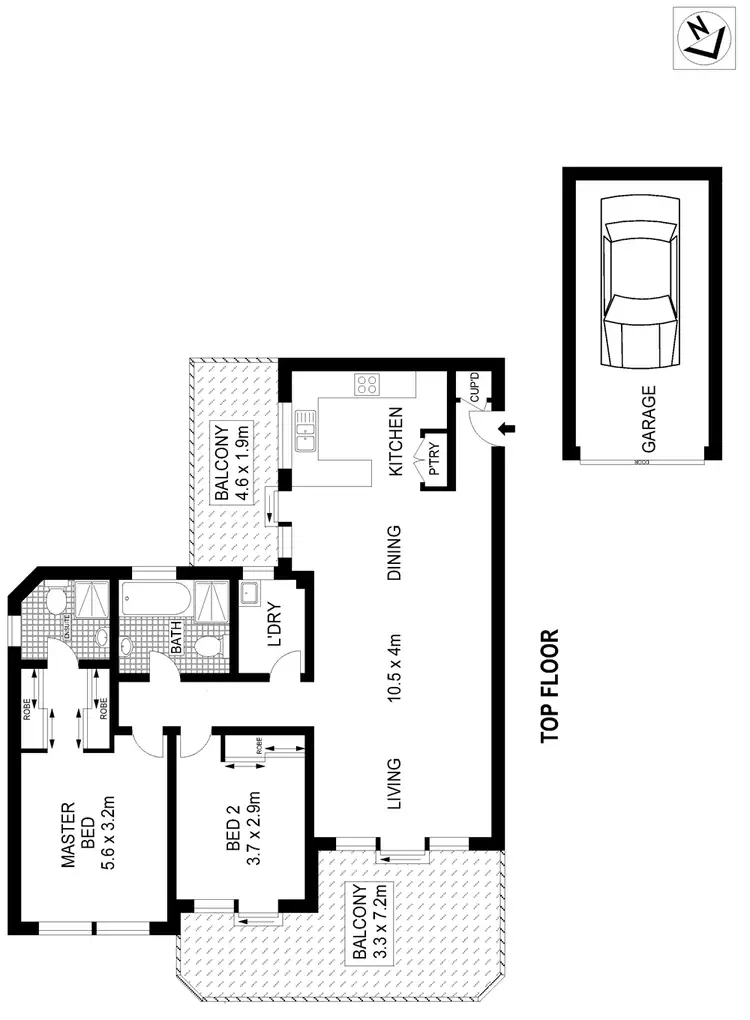 Floorplan of Homely apartment listing, 13/72 Constitution Road, Meadowbank NSW 2114
