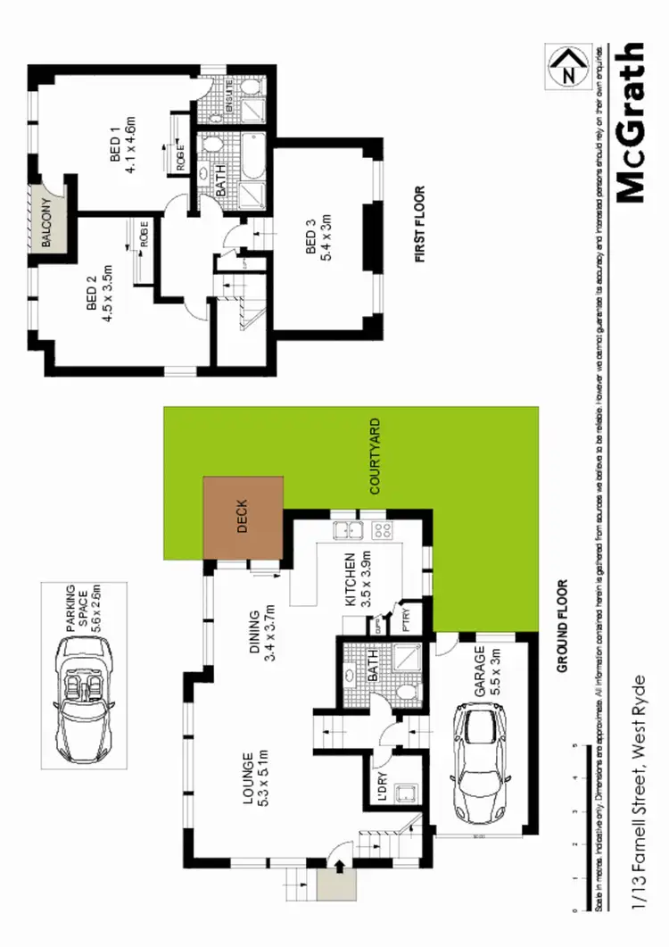 Floorplan of Homely townhouse listing, 1/13 Farnell Street, West Ryde NSW 2114