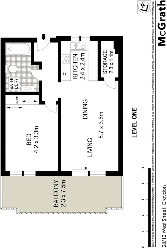 Floorplan of Homely apartment listing, 28/12 West Street, Croydon NSW 2132
