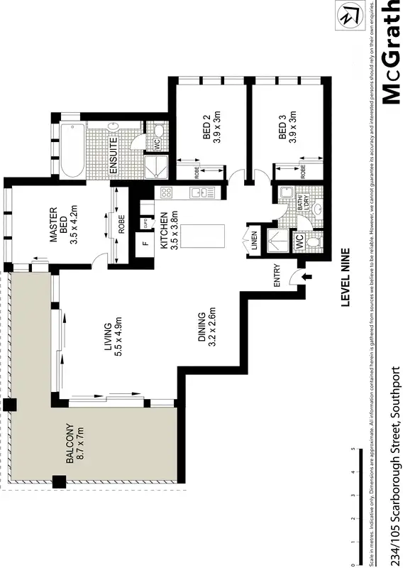 Floorplan of Homely apartment listing, 234/105 Scarborough Street, Southport QLD 4215