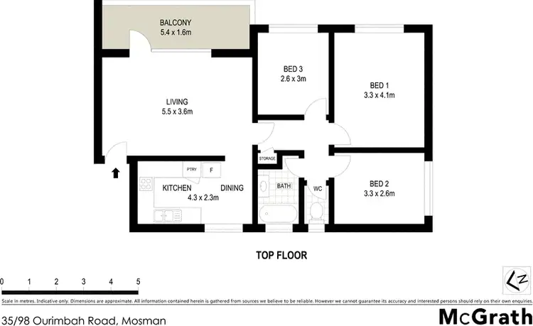 Floorplan of Homely apartment listing, 35/98 Ourimbah Road, Mosman NSW 2088