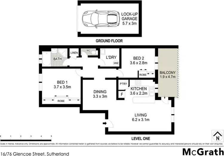 Floorplan of Homely apartment listing, 16/76 Glencoe Street, Sutherland NSW 2232