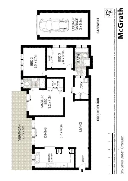 Floorplan of Homely apartment listing, 3/5 Lewis Street, Cronulla NSW 2230