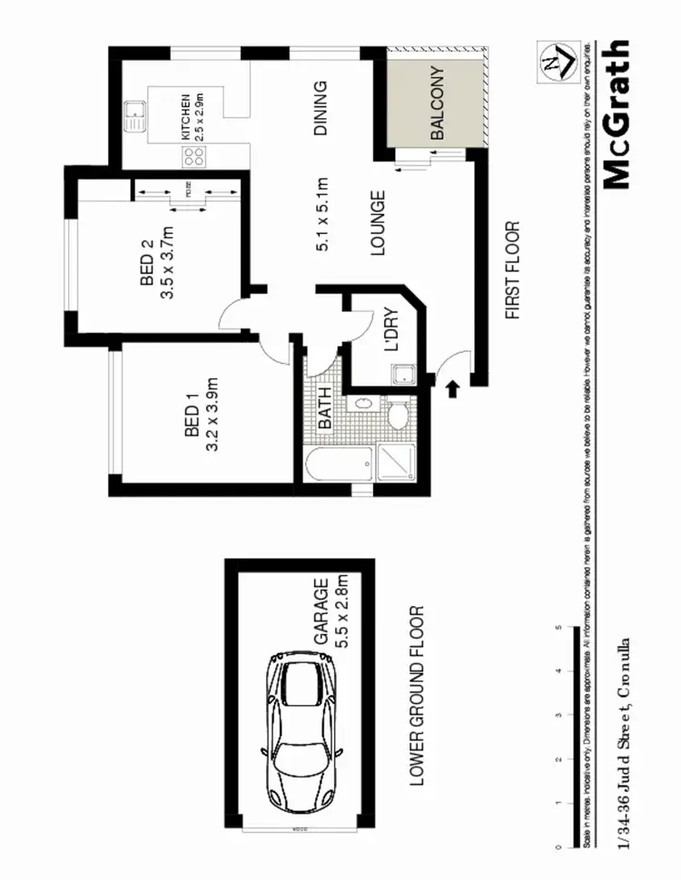 Floorplan of Homely apartment listing, 1/34 Judd Street, Cronulla NSW 2230