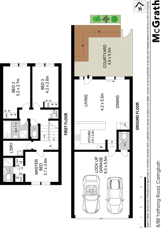 Floorplan of Homely townhouse listing, 8/88 Yathong Road, Caringbah NSW 2229