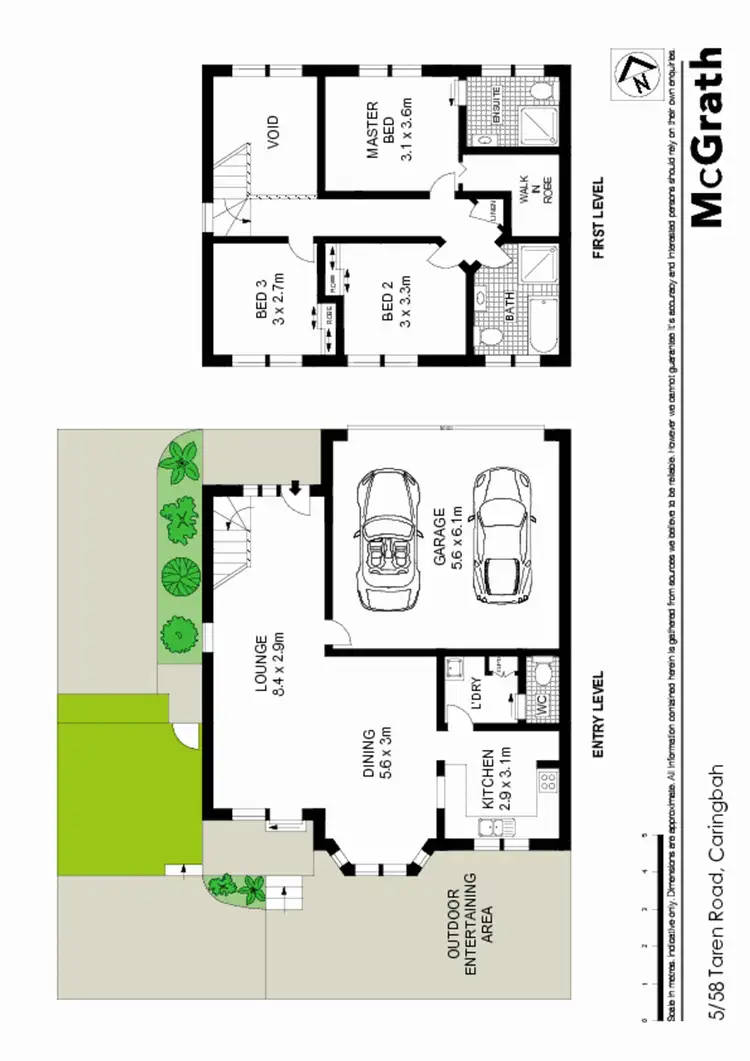 Floorplan of Homely townhouse listing, 5/58 Taren Road, Caringbah NSW 2229