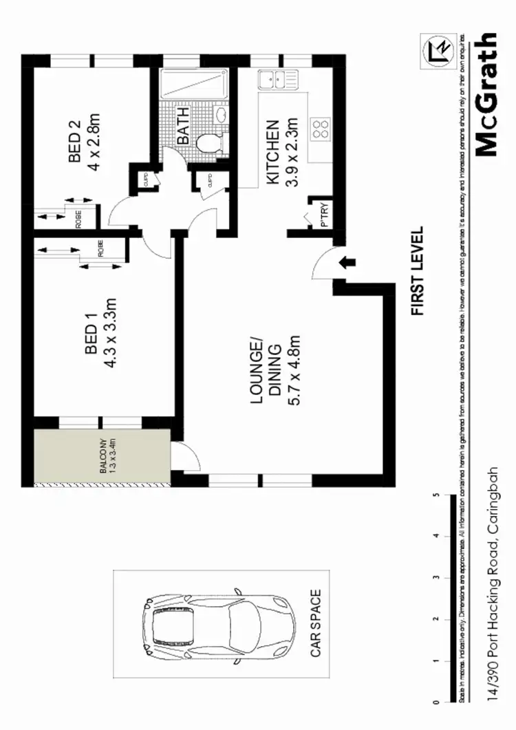 Floorplan of Homely apartment listing, 14/390 Port Hacking Road, Caringbah NSW 2229
