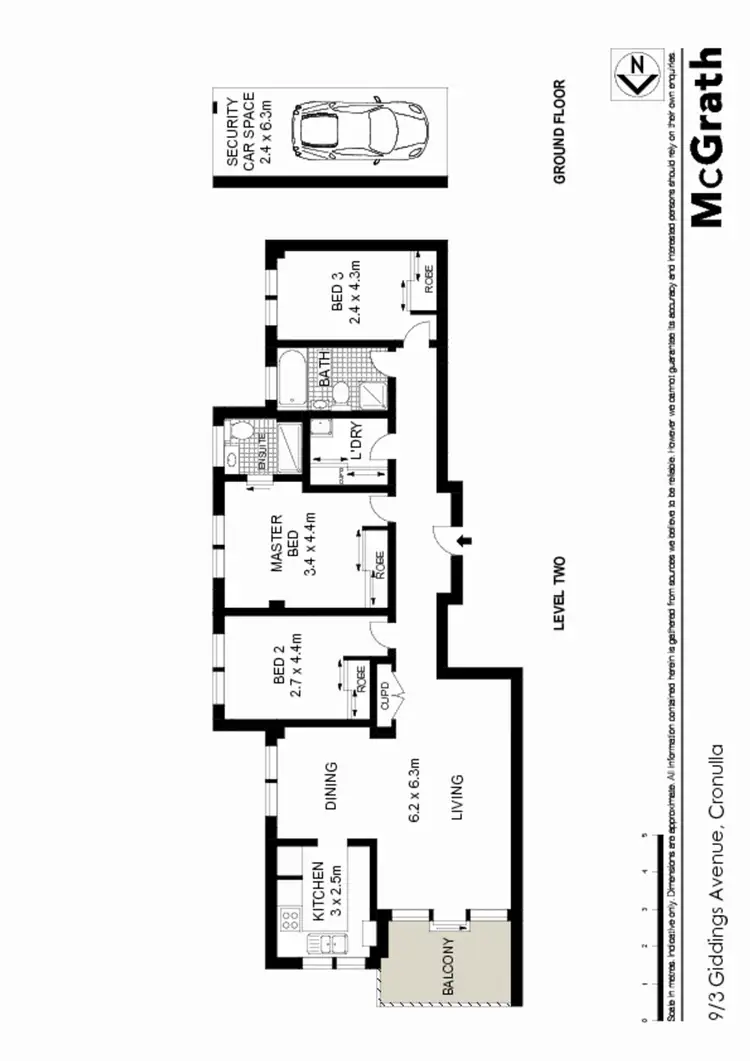 Floorplan of Homely apartment listing, 9/3 Giddings Avenue, Cronulla NSW 2230
