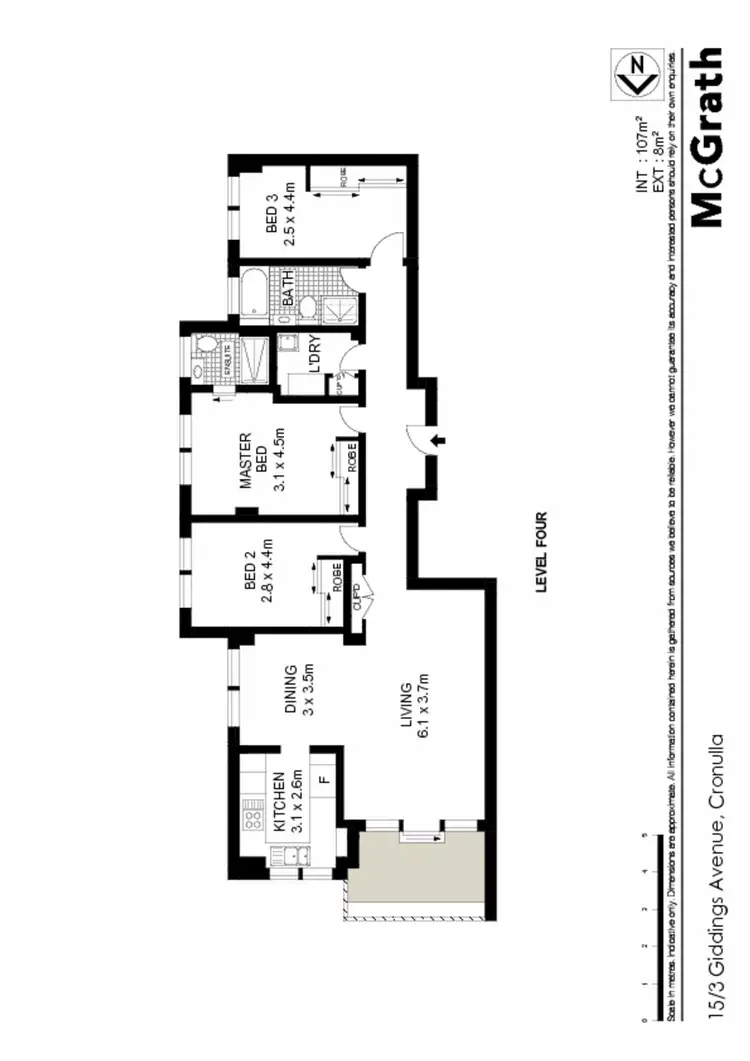 Floorplan of Homely apartment listing, 15/3 Giddings Avenue, Cronulla NSW 2230